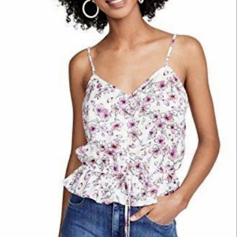 Cupcakes & Cashmere‎ Floral Button Front Peplum Blouse Size XS NWT
